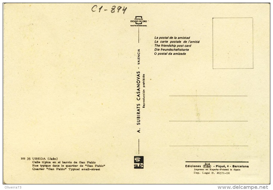 UBEDA  (JAÉN) - Calle Típica - 2 Scans ESPAÑA - Jaén