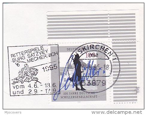 1995 COVER KNIGHT ON HORSE JOUSTING EVENT Pmk Euskirchen Germany, Horses - Other & Unclassified