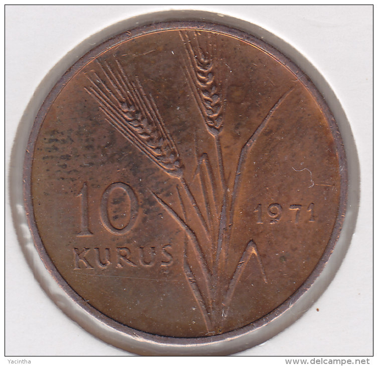 @Y@   Turkije   10 Kurus  1971  Unc  Patina  (2516) - Turkey