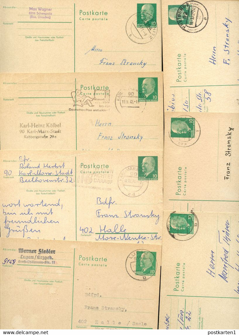 DDR  7 Postkarten P75 PLZ-Bereich 8294-92  Kat. 8,75 € - Postcards - Used