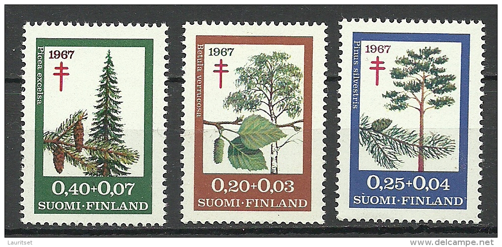 FINLAND FINNLAND 1967 Michel 623 - 625 Tuberculosis Tuberkulose Charity Wohlfahrt MNH - Ungebraucht