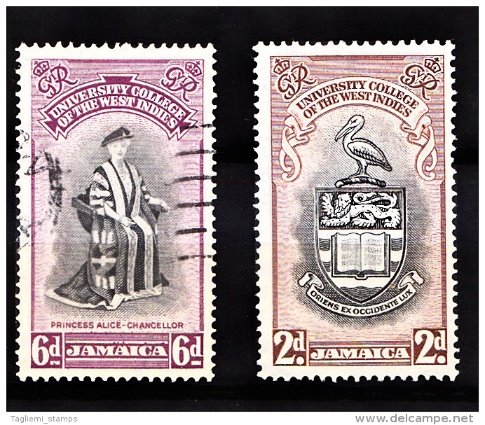 Jamaica, 1951, SG 149 - 150, 2d Mint Hinged, 6d Used - Jamaica (...-1961)