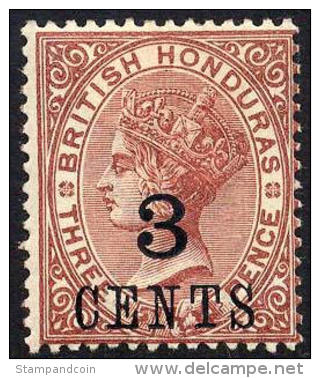 British Honduras #29 Mint Hingfed 3c Victoria Surcharge From 1888 - Honduras Británica (...-1970)