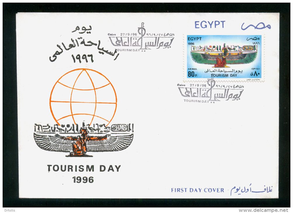 EGYPT / 1996 / INTL. TOURISM DAY / EGYPTOLOGY / HIEROGLYPHS / ISIS / OSIRIS / FDC - Brieven En Documenten