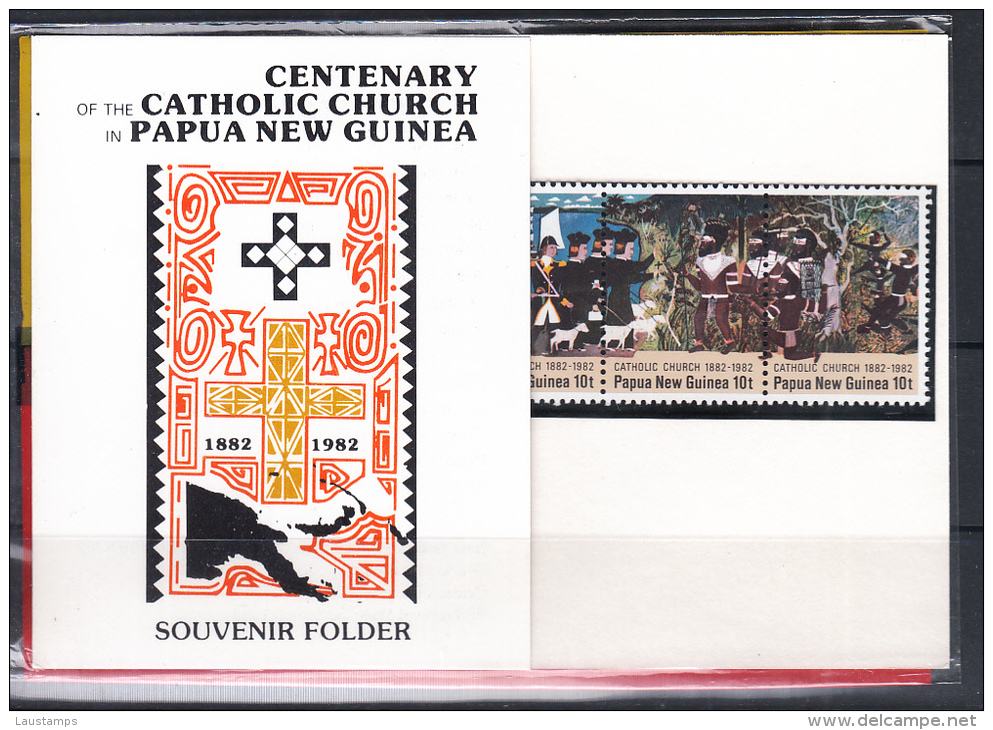 Papua New Guinea 1982 Centenary Of The Catholic Church Stamp Pack - Papouasie-Nouvelle-Guinée