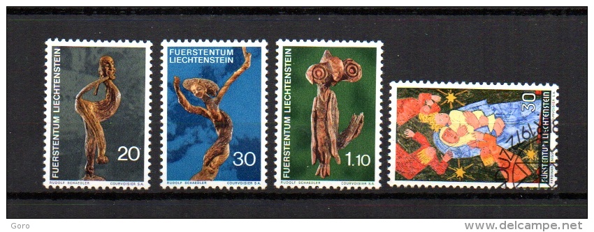 Liechtenstein   1972.-   Y&T  Nº    513/515 - 516 - Oblitérés