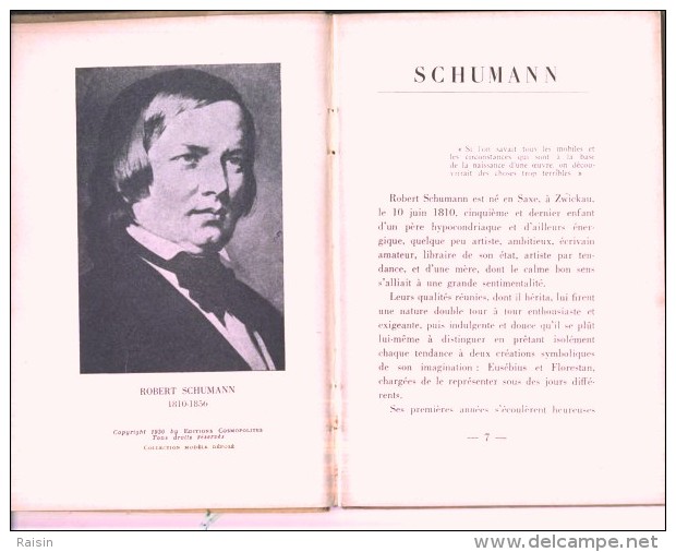 Une Heure De Musique Avec SCHUMANN  Adaptation Musicale Mme Heda Duvignau Préface Maurice REX Ed. Cosmopolites Paris  BE - S-U