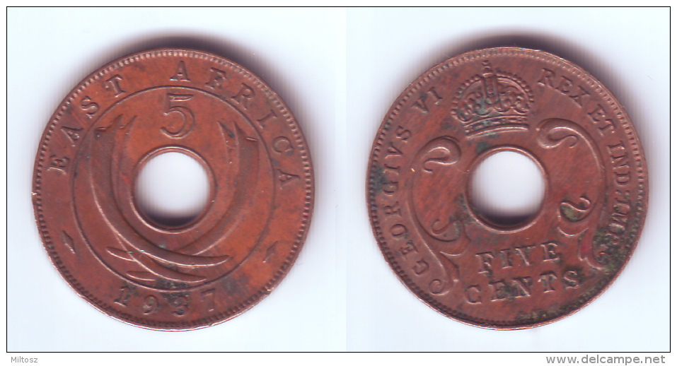 East Africa 5 Cents 1937 &#922;&#925; - Colonia Británica