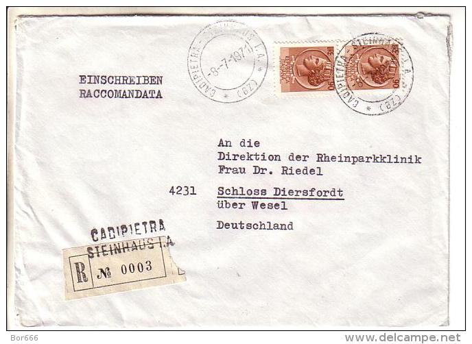 GOOD ITALY " REGISTERED " Postal Cover To GERMANY 1971 - Good Stamped: Turrita - 1971-80: Used