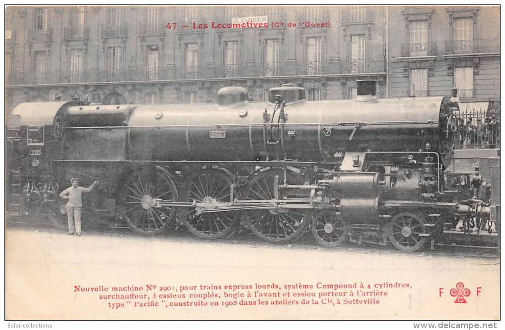 Sotteville Les Rouen   75    Locomotive De La Compagnie  De L'Ouest - Sotteville Les Rouen