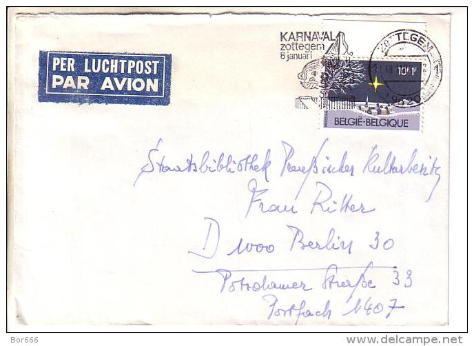 GOOD BELGIUM Postal Cover To GERMANY 1982 - Good Stamped: Christmas - Covers & Documents