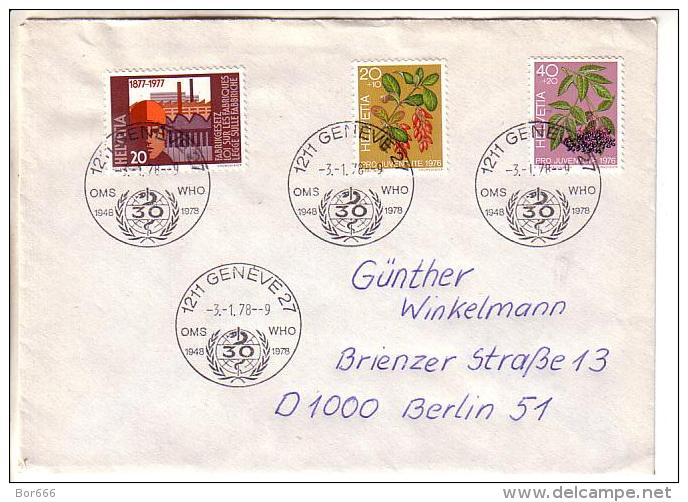 GOOD SWITZERLAND Postal Cover To GERMANY 1978 - Good Stamped: Berries / Pro Juventute - Brieven En Documenten