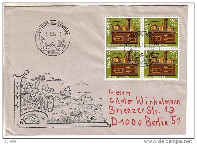 GOOD SWITZERLAND Postal Cover To GERMANY 1984 - Good Stamped: Cooking / Pro Juventute - Briefe U. Dokumente