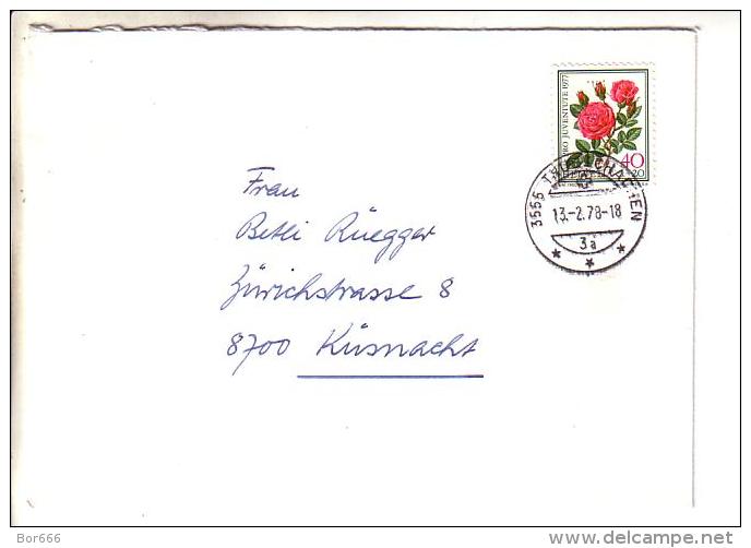 GOOD SWITZERLAND Postal Cover 1978 - Good Stamped: Roses - Covers & Documents