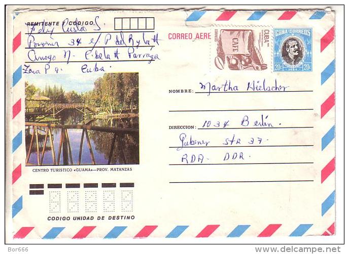GOOD CUBA Postal Cover To DDR 1984 - Good Stamped: Cafe - Covers & Documents