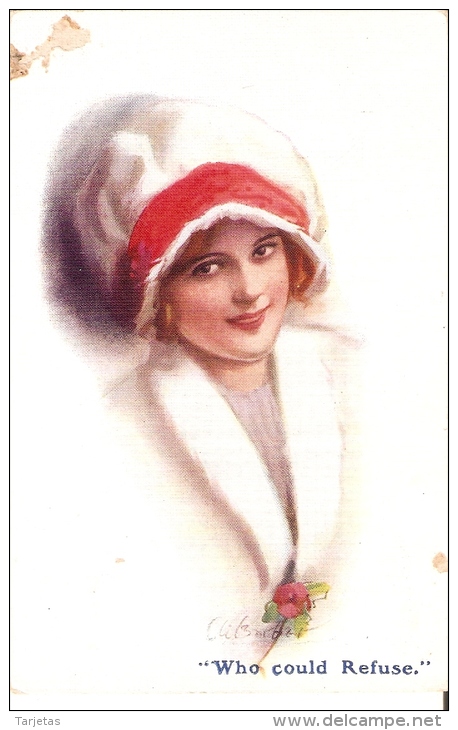 POSTAL DE UNA MUJER DEL AÑO 1916  (WOMAN-FEMME-DONNA) - Mujeres