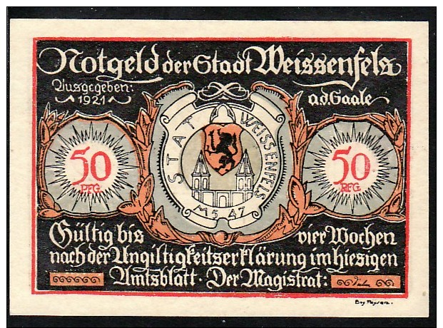 Deutschland  Gemeinde  -Weisenfels  Notgeld  (ba9679  ) Siehe Scan  ! - Lokale Ausgaben