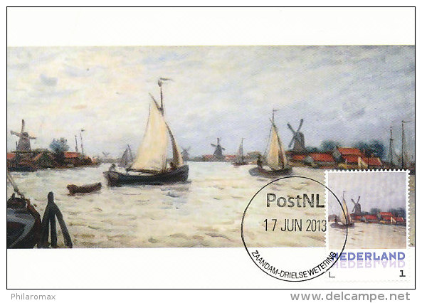 D14635 CARTE MAXIMUM CARD 2013 NETHERLANDS - CLAUDE MONET - BOATS AND WINDMILL AT ZAANDAM !! PLEASE READ !! - Impressionisme