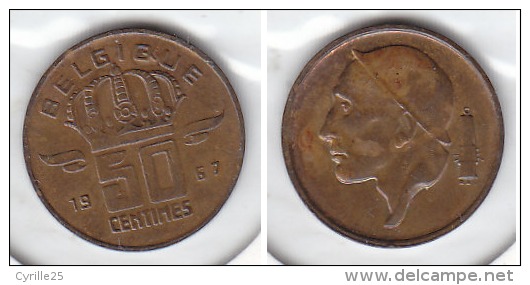 50 CENTIMES Bronze Baudouin 1967 FR - 50 Cent