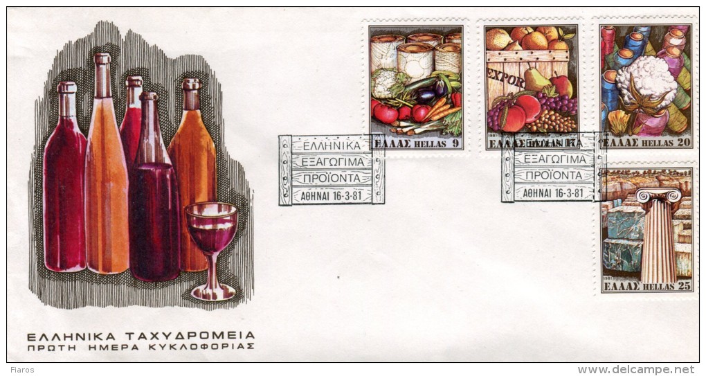Greece- Greek First Day Cover FDC- "Export Products" Issue -16.3.1981 - FDC
