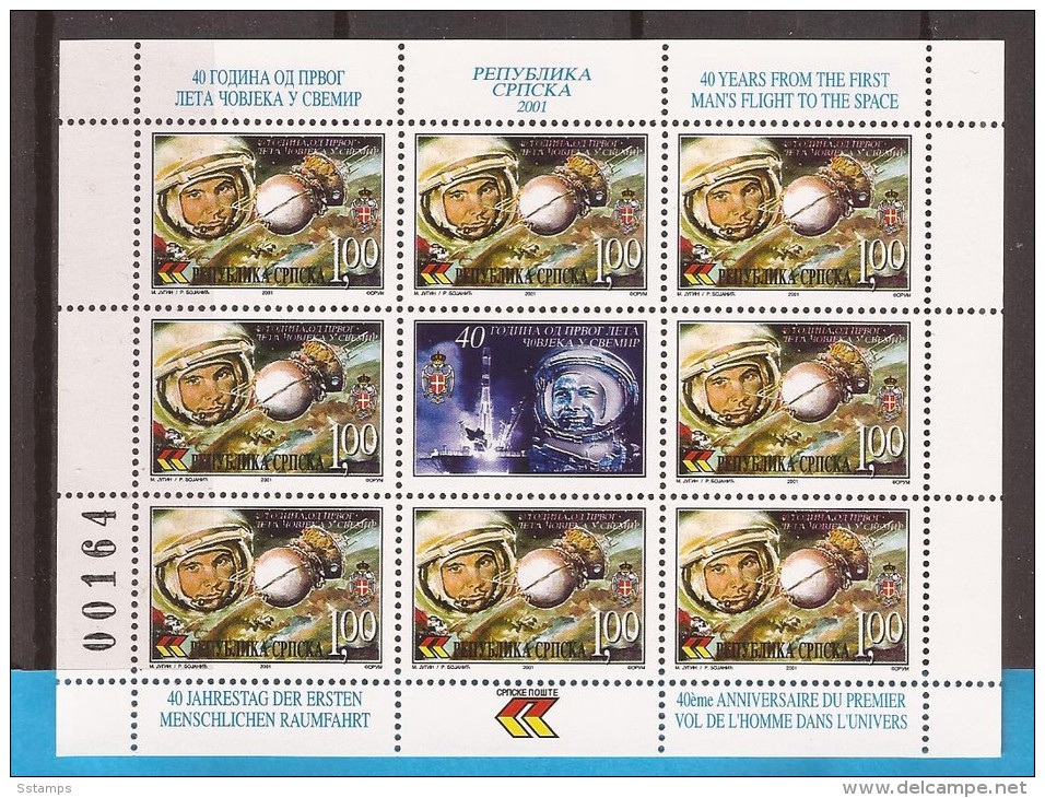 2000 REPUBLIKA SRPSKA BOSNIA COSMOS SPAZIO GAGARIN WELTRAUMFLUG   MNH - Europe