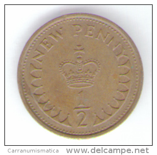 GREAT BRITAIN / GRAN BRETAGNA - ELIZABETH II -  1/2 NEW PENNY  ( 1971 ) - 1/2 Penny & 1/2 New Penny