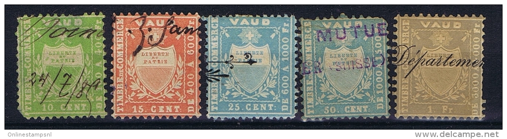 Switserland: Stempelmarken/Timbre Fiscal Canton Vaud - Revenue Stamps