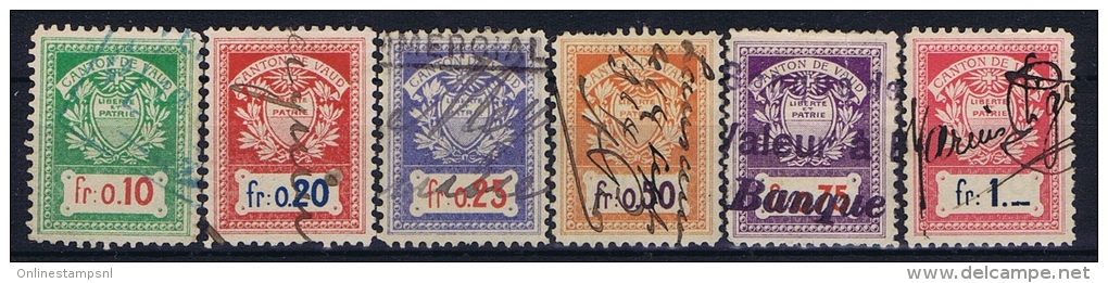 Switserland: Stempelmarken/Timbre Fiscal Canton Vaud - Revenue Stamps