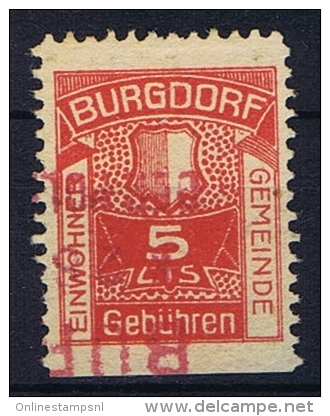 Switserland: Stempelmarken/Timbre Fiscal  Bergdorf Gebühren - Revenue Stamps