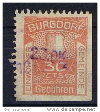 Switserland: Stempelmarken/Timbre Fiscal  Bergdorf Gebühren - Revenue Stamps