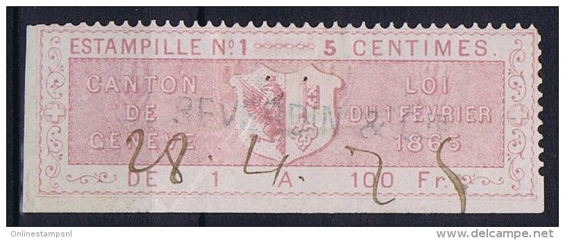 Switserland: Stempelmarken/Timbre Fiscal Canton Geneve - Revenue Stamps