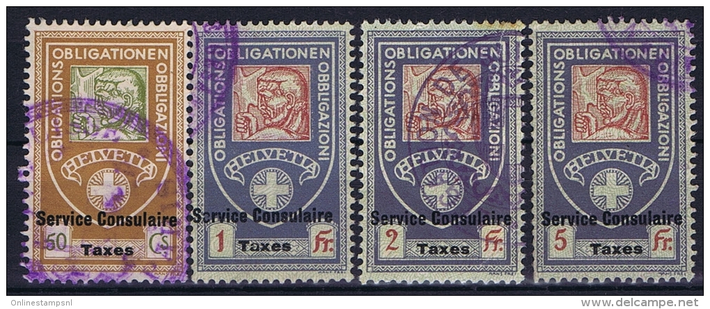 Switserland: Stempelmarken/Timbre Fiscal Service Consulaire - Revenue Stamps