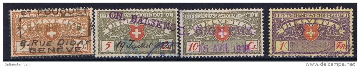 Switserland: Stempelmarken/Timbre Fiscal Wechsel / Change - Revenue Stamps