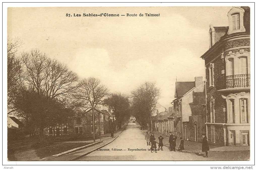 SABLES D´OLONNE Rare Route De Talmont (Limousin) Vendée (85) - Sables D'Olonne