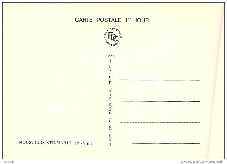 FRANCE CARTE  MAXIMUM    NUM.YVERT  1436 MOUSTIERS SAINTE MARIE - 1960-1969