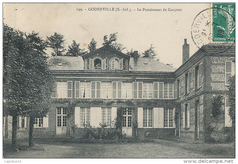 QQ 128  / C  P A -GODERVILLE  (76)  LE PENSIONNAT DE GARCONS - Goderville