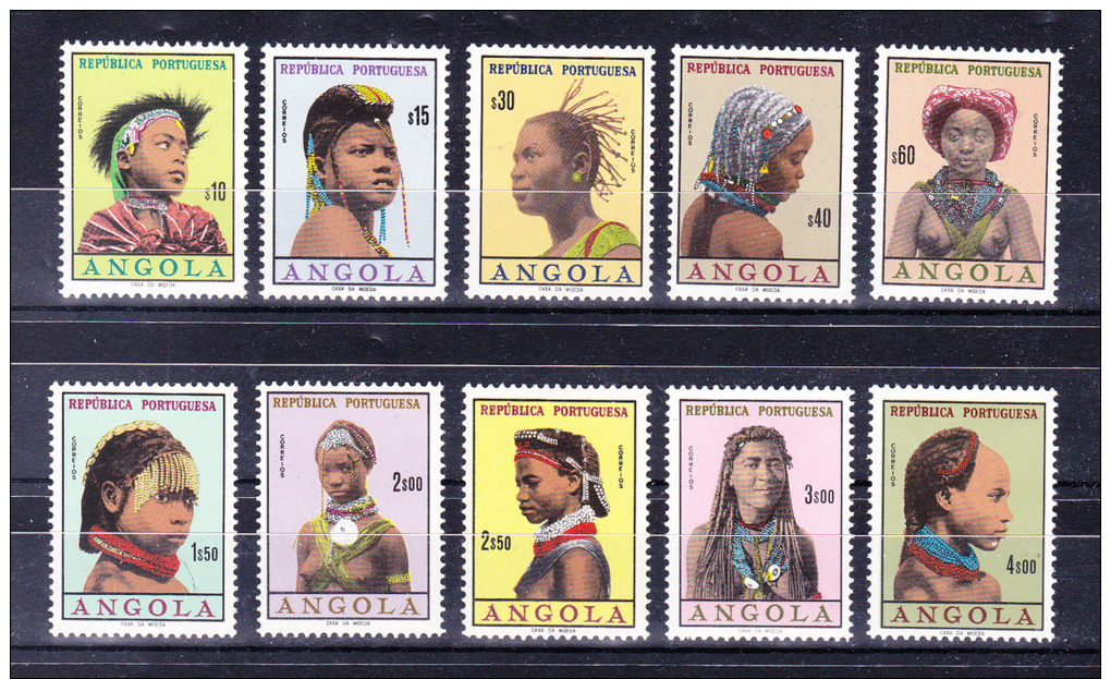 ANGOLA  1961 . Women Of Angola   ,  Y&T # 420/35  , Cv  25.50 E ,  * MVLH - Angola