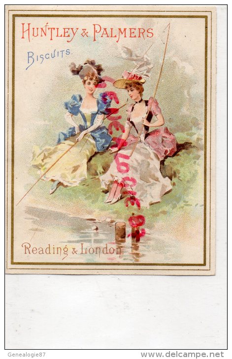 CHROMO - RESDING & LONDON- HUNTLEY & PALMERS BISCUITS - FEMMES ELEGANTES A LA PECHE - Autres & Non Classés