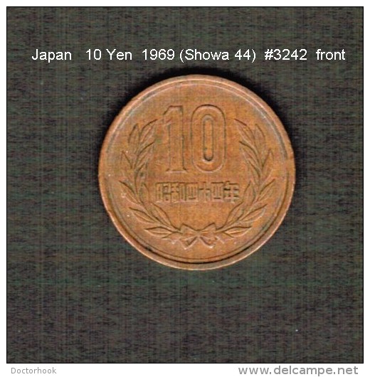 JAPAN    10  YEN  1969  (Hirohito 44---Showa Period)  (Y # 73a) - Japon