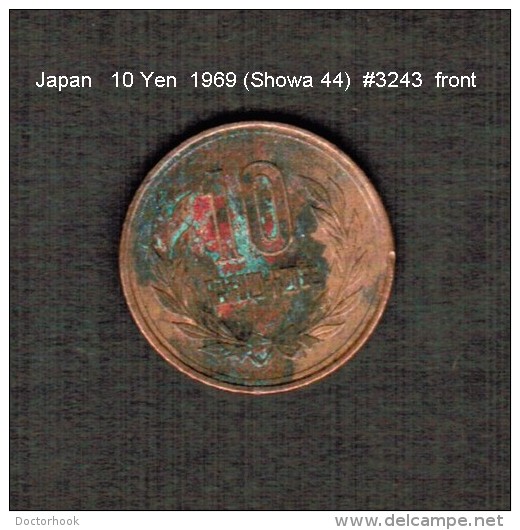 JAPAN    10  YEN  1969  (Hirohito 44---Showa Period)  (Y # 73a) - Japon