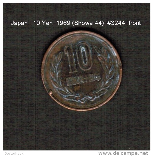 JAPAN    10  YEN  1969  (Hirohito 44---Showa Period)  (Y # 73a) - Japan
