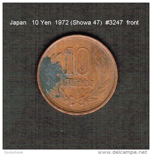 JAPAN    10  YEN  1972  (Hirohito 47---Showa Period)  (Y # 73a) - Japan