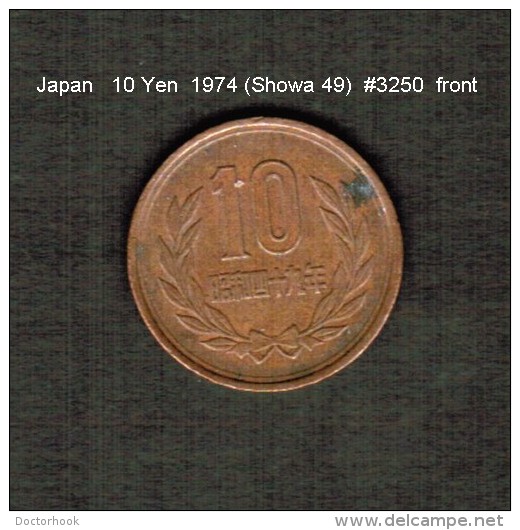 JAPAN    10  YEN  1974  (Hirohito 49---Showa Period)  (Y # 73a) - Japon