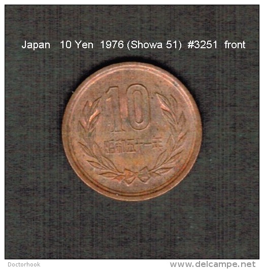 JAPAN    10  YEN  1976  (Hirohito 51---Showa Period)  (Y # 73a) - Japan
