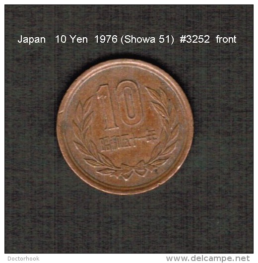 JAPAN    10  YEN  1976  (Hirohito 51---Showa Period)  (Y # 73a) - Japan