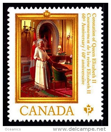 Canada (Scott No.2644 - 60e Couronnement De La Reine / 60th Queen Coronation) (**) Autocollant / Adhesive - NOTE - Neufs