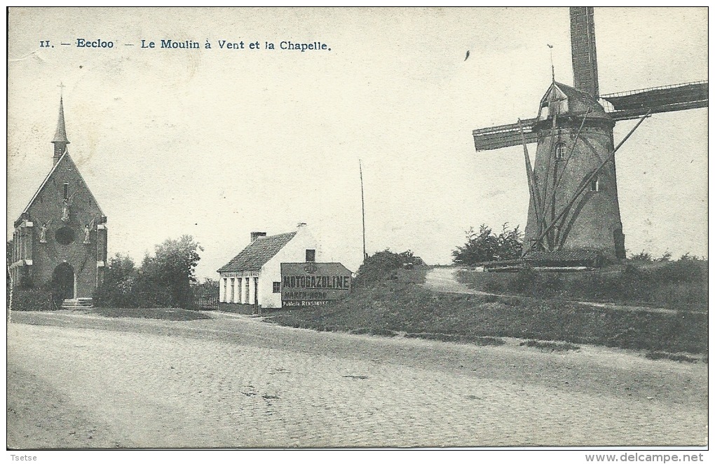 Eeklo / Eecloo - Topkaart - Le Moulin à Vent Et La Chapelle / Windmolen - 1910 ( Verso Sien ) - Eeklo