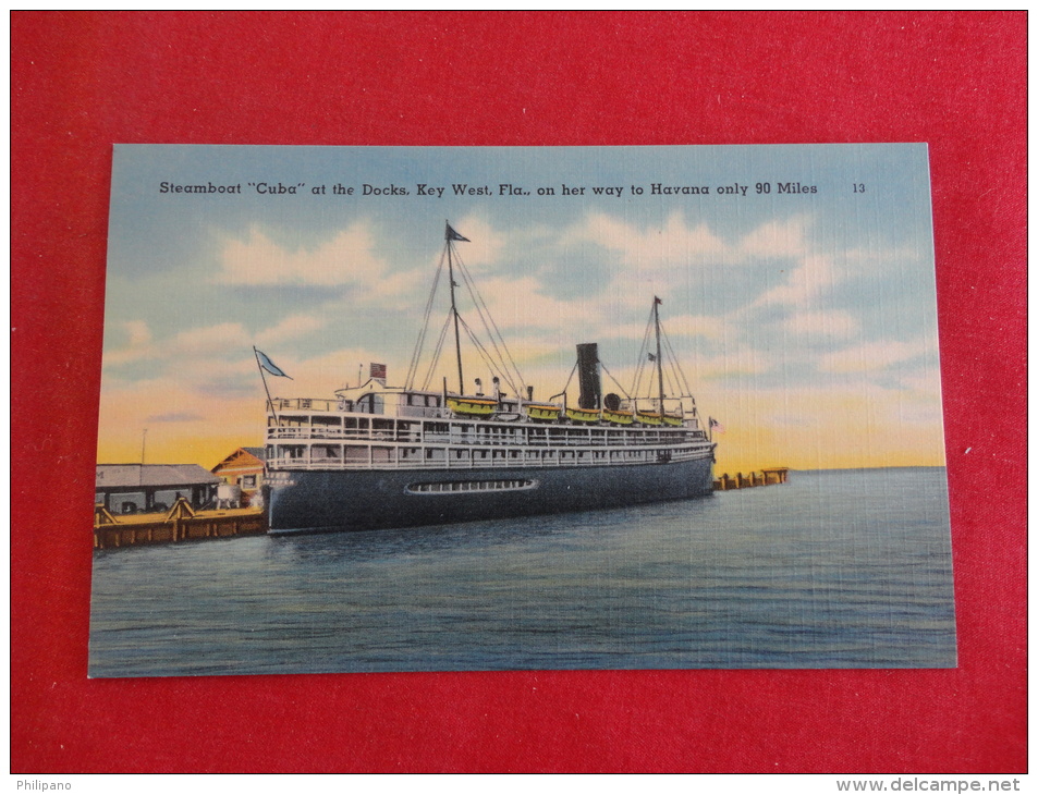 - Florida > Key West & The Keys Steamboat Cuba At Dock Not Mailed   --ref 1114 - Key West & The Keys