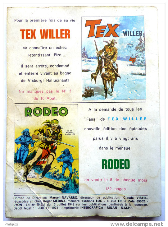 TEX WILLER N° 2 1974 LUG (2) - Lug & Semic