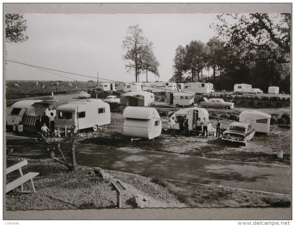 Ford Consul, Opel Kapitän, Rekord A Caravan, Kadett A Coupé, Citroen DS, Caravane, Camping Communal, Spontin - Voitures De Tourisme